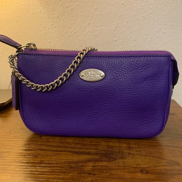 Coach Nolita | Purple Leather Mini Shoulder Bag | Chain Strap Wristlet | F53340 - Picture 4 of 16